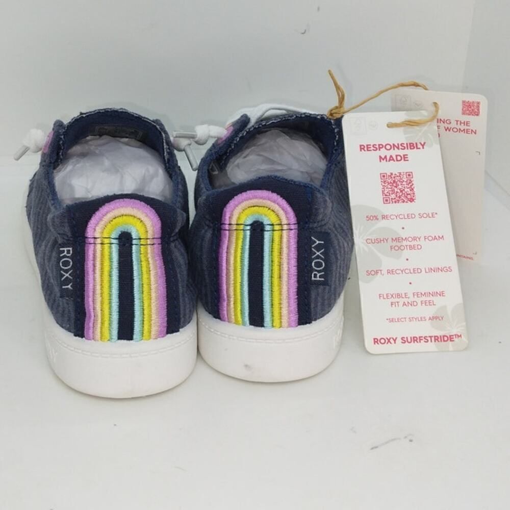 Roxy Bayshore Plus Surfstride Girls NEW w/Tags Navy Slip-on Sneakers - sz. 1 - Picture 4 of 7